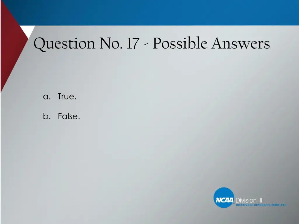 question no 17 possible answers