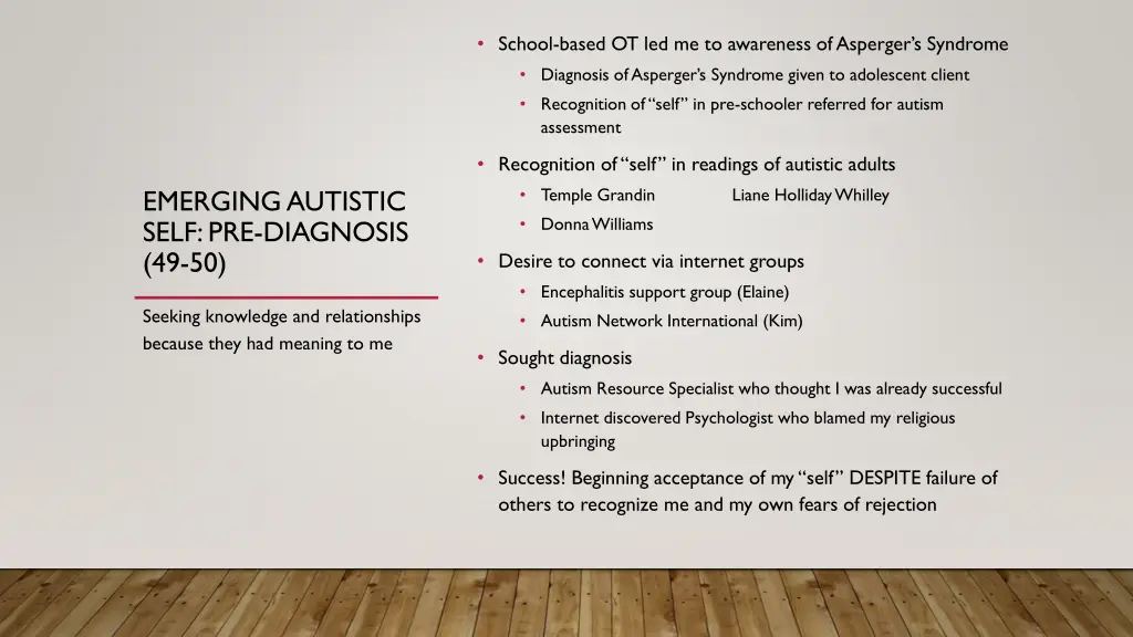 school based ot led me to awareness of asperger