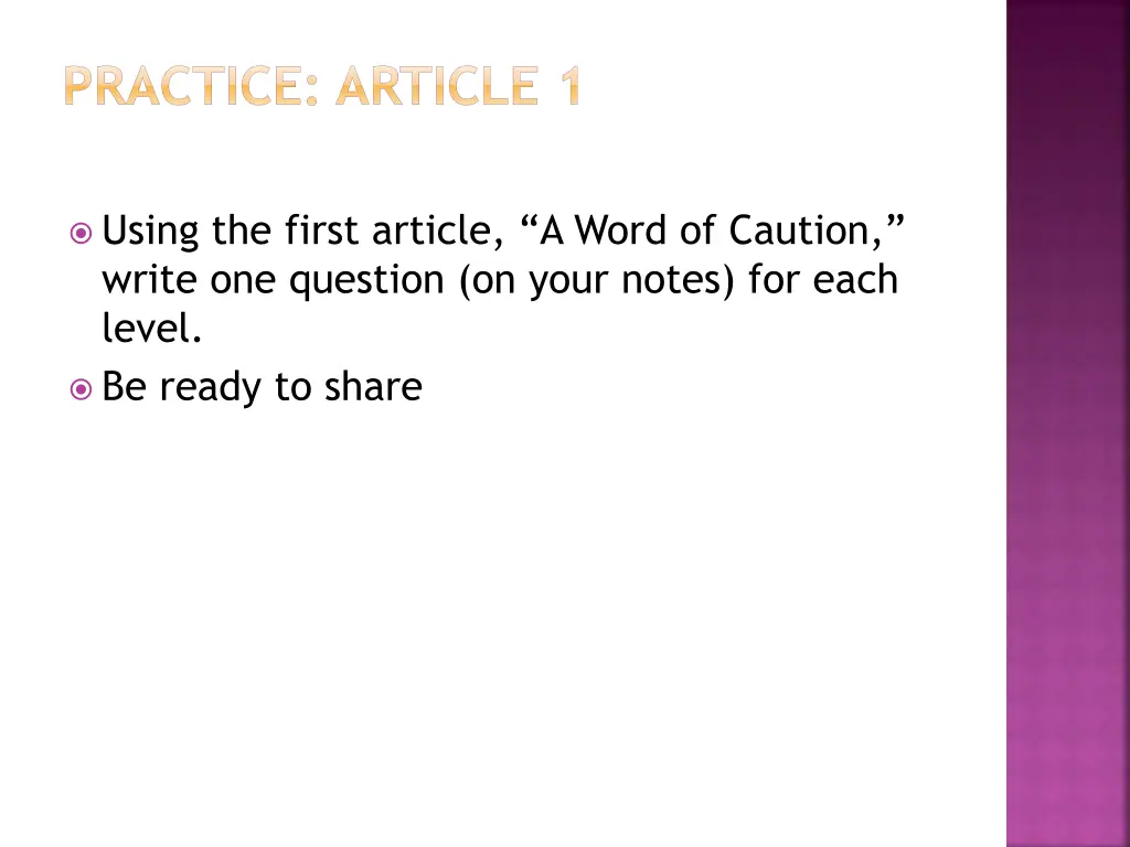 practice article 1