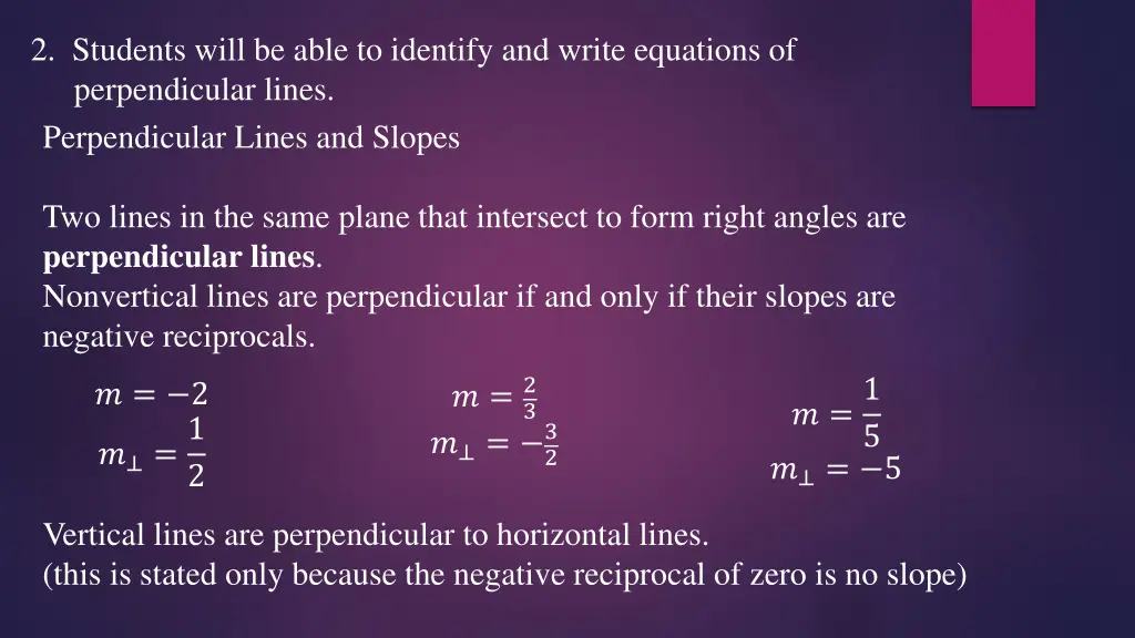 2 students will be able to identify and write