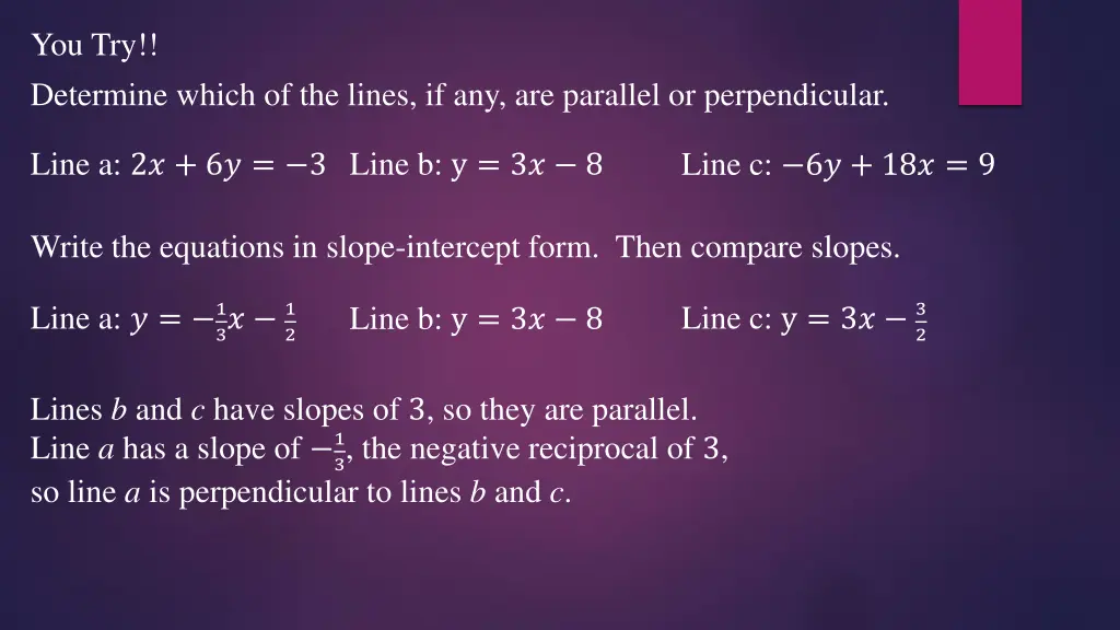 you try determine which of the lines