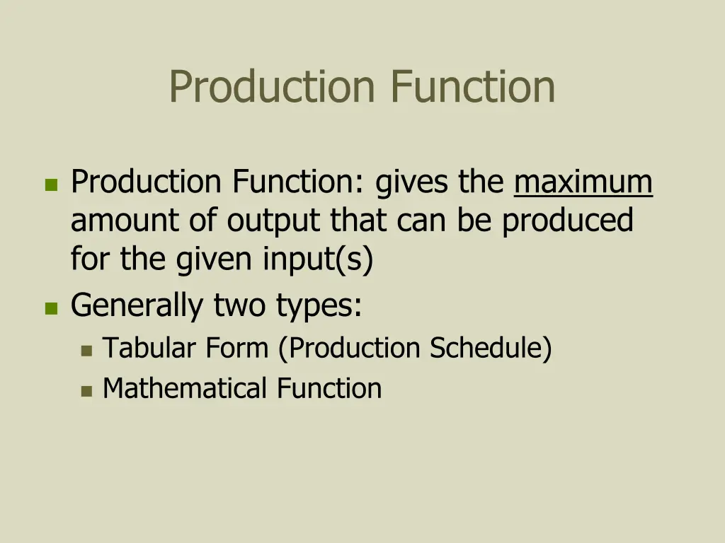 production function