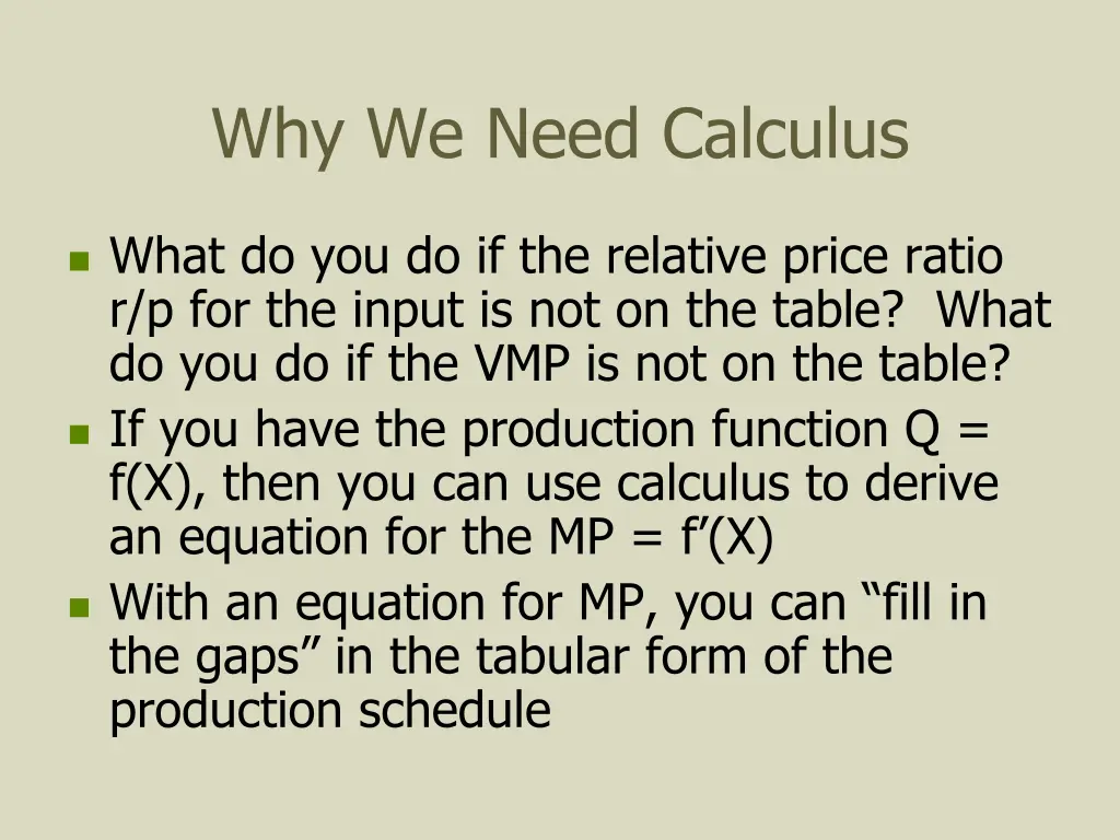 why we need calculus