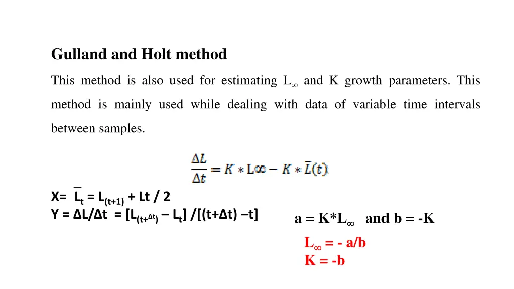 gulland and holt method