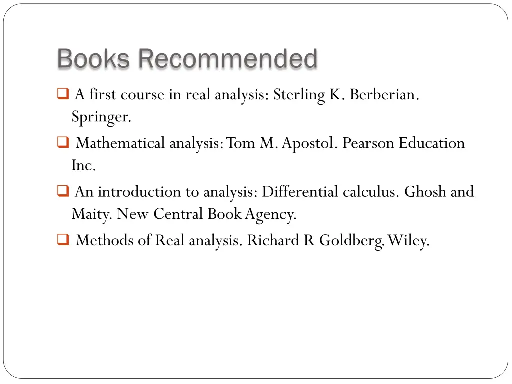 books recommended