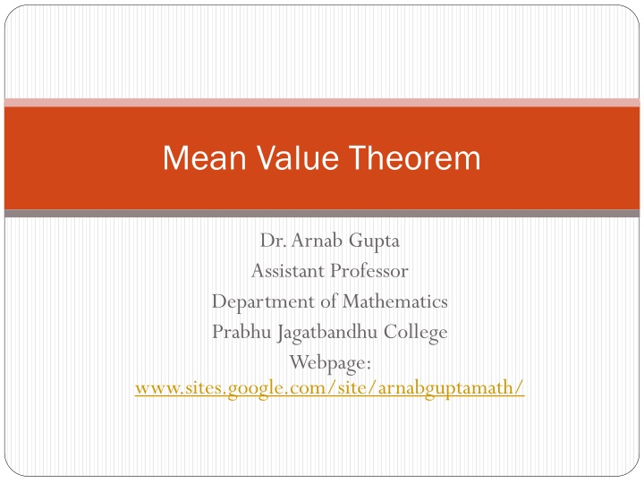 mean value theorem