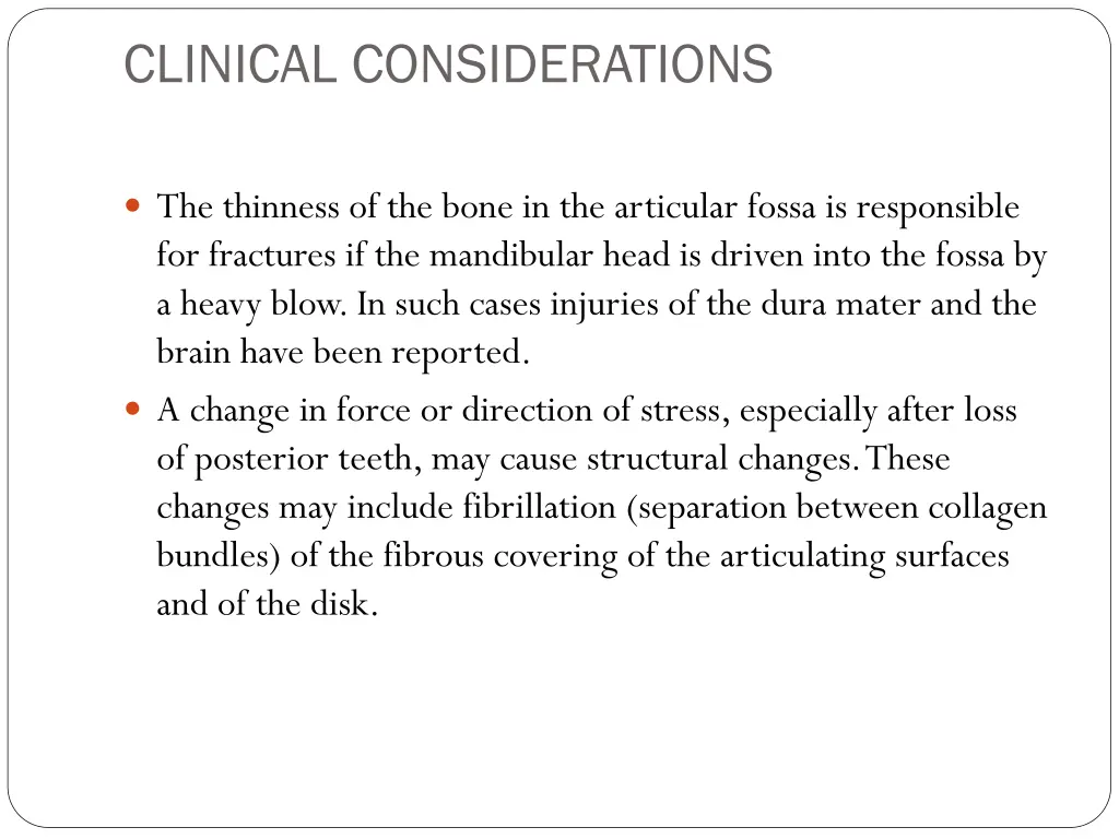 clinical considerations