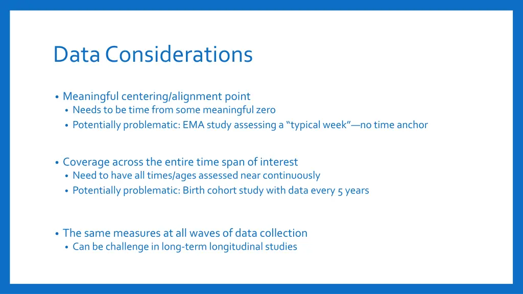 data considerations