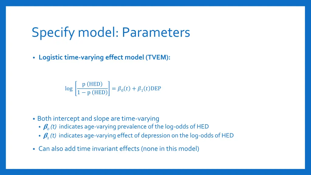 specify model parameters