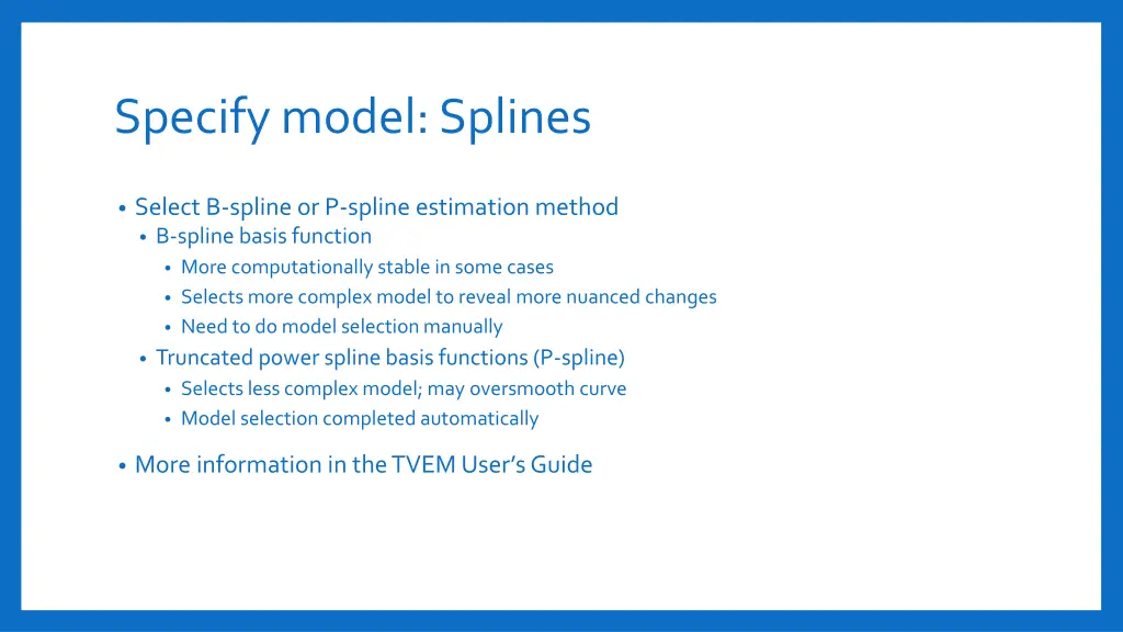 specify model splines