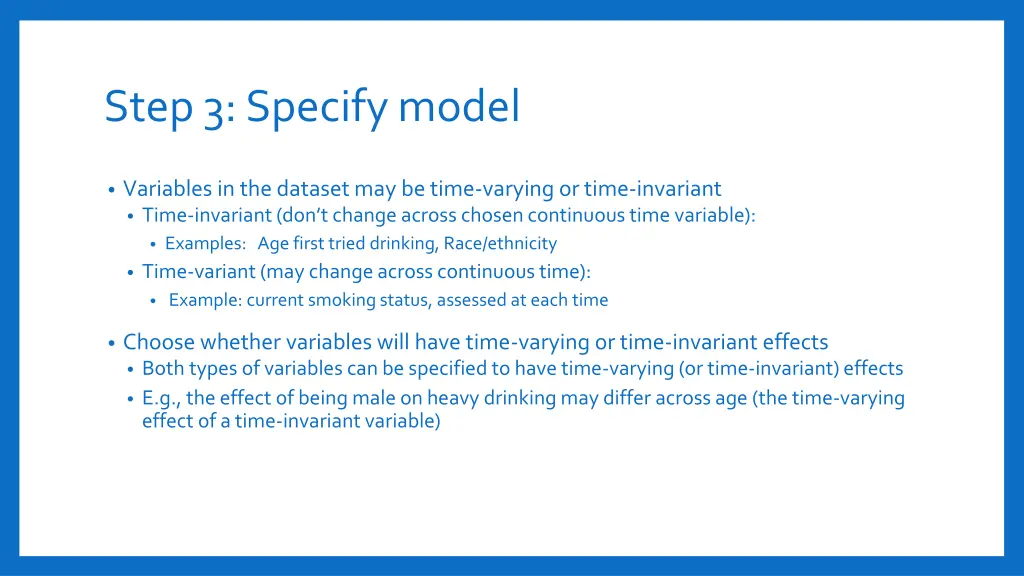 step 3 specify model