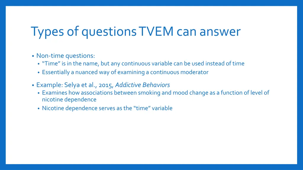 types of questions tvem can answer 4