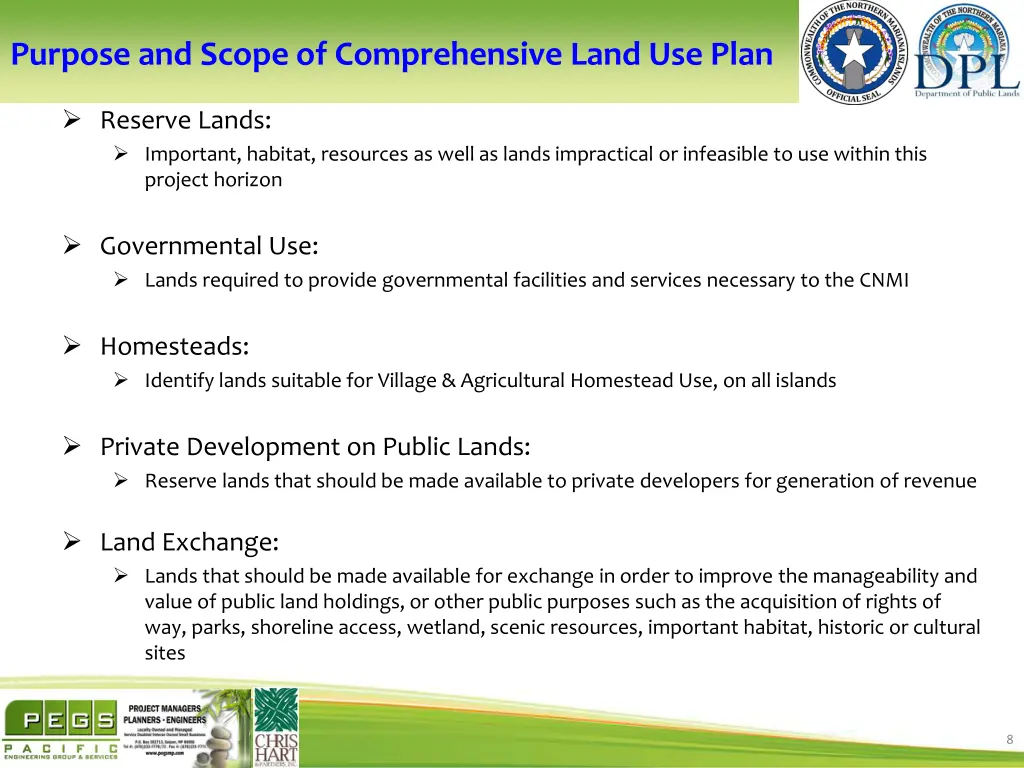 purpose and scope of comprehensive land use plan 1