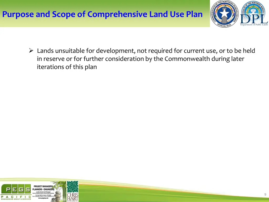 purpose and scope of comprehensive land use plan 2