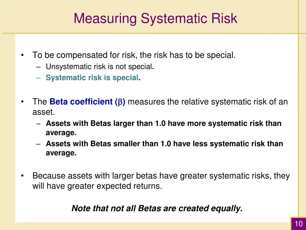 measuring systematic risk