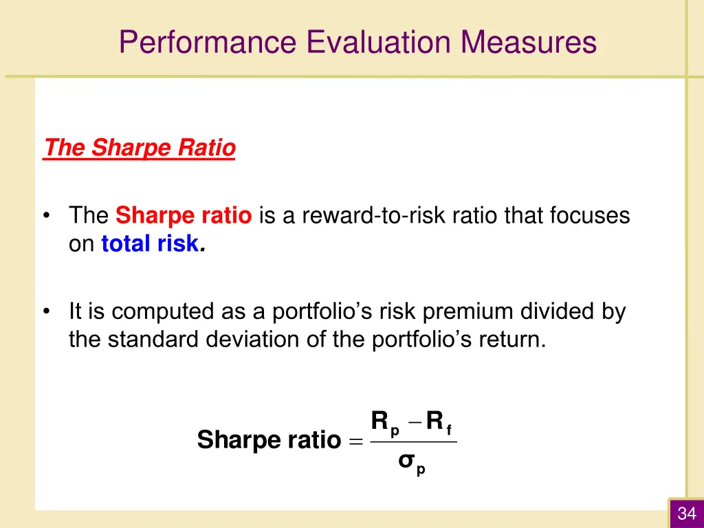 performance evaluation measures