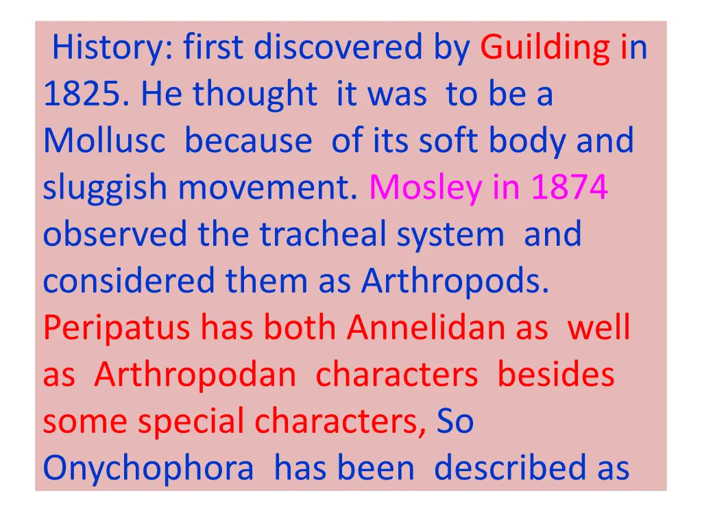 history first discovered by guilding in 1825