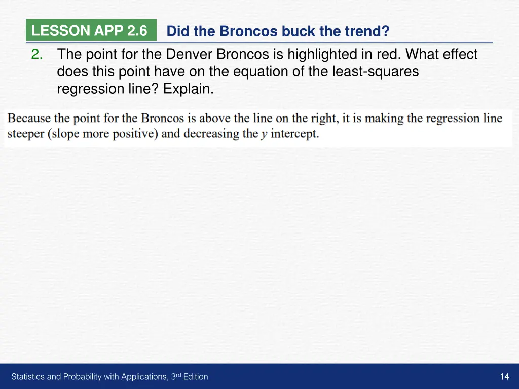 lesson app 2 6 2 the point for the denver broncos