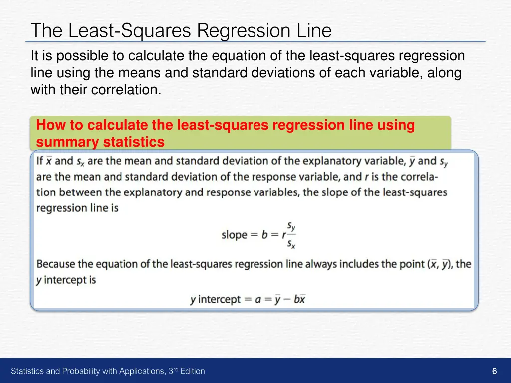 the least squares regression line it is possible