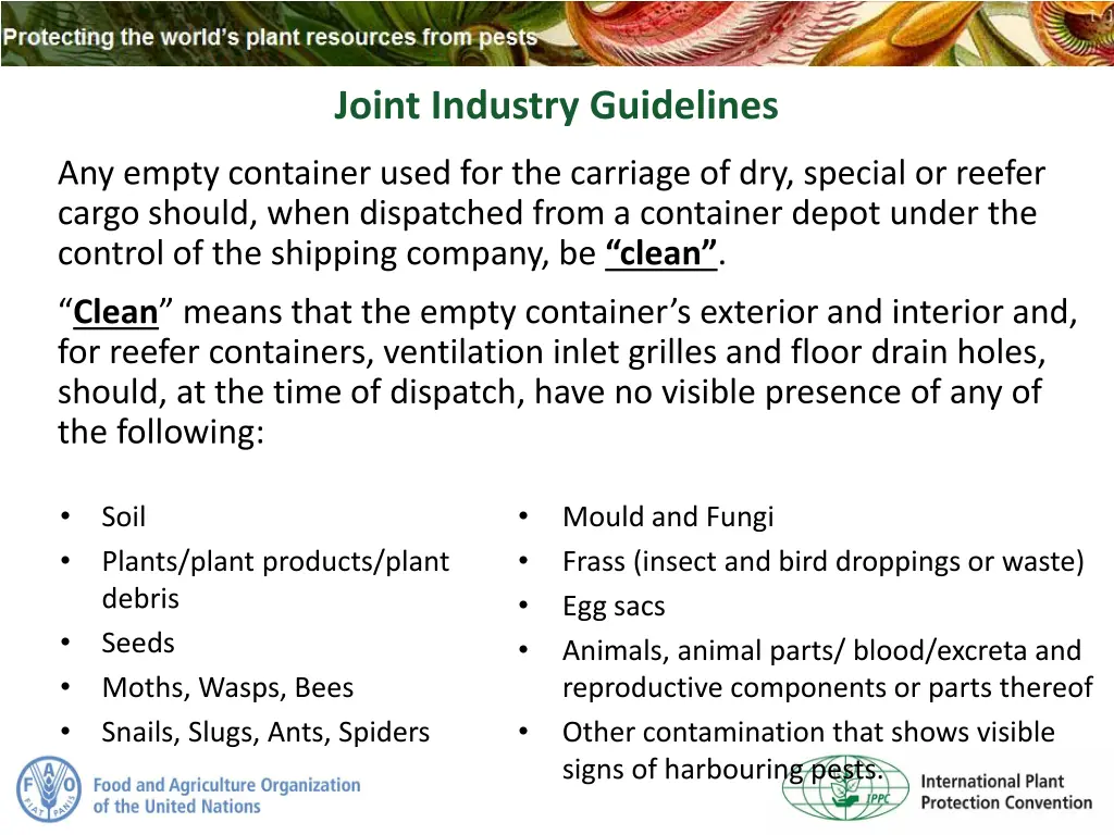 joint industry guidelines