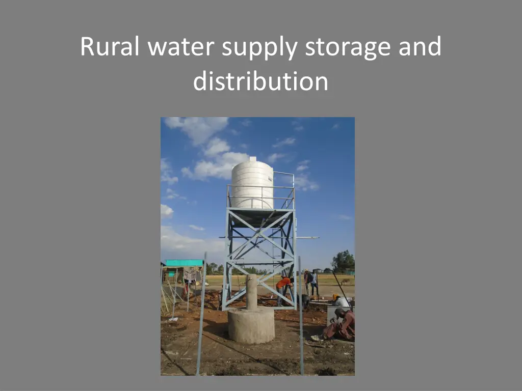 rural water supply storage and distribution