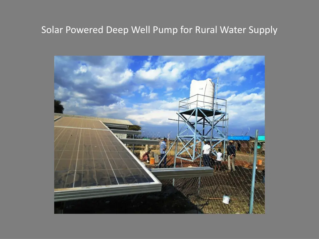 solar powered deep well pump for rural water