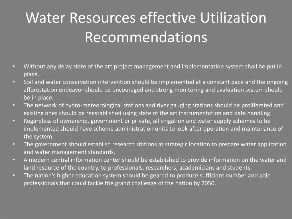 water resources effective utilization