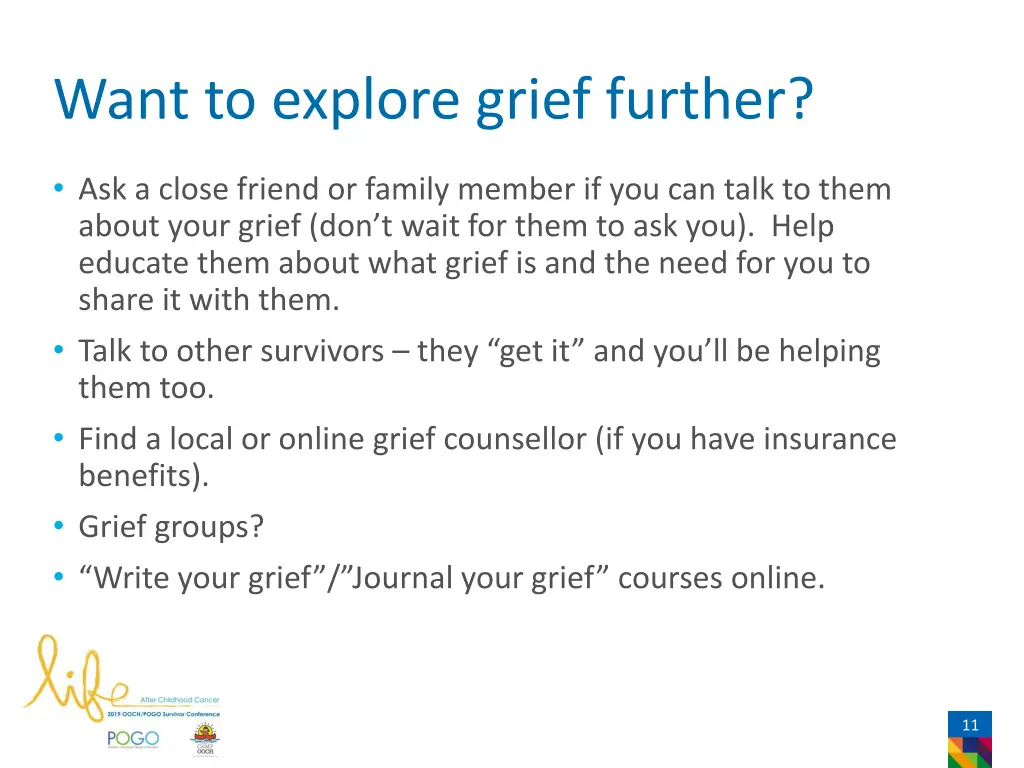 want to explore grief further