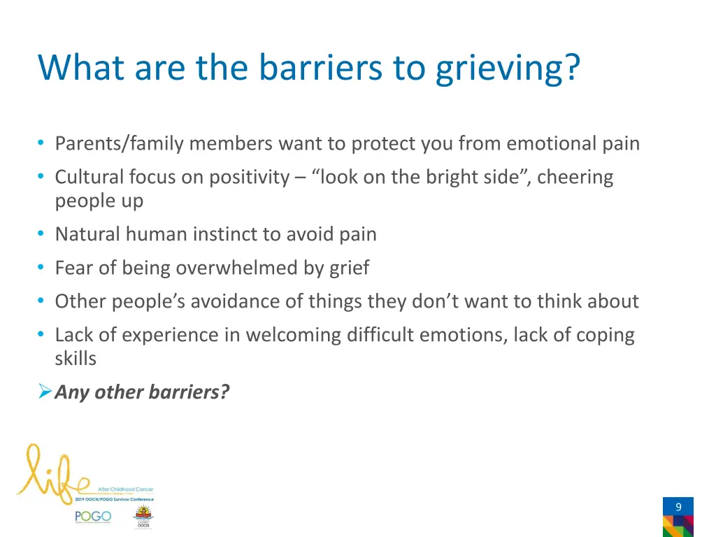 what are the barriers to grieving