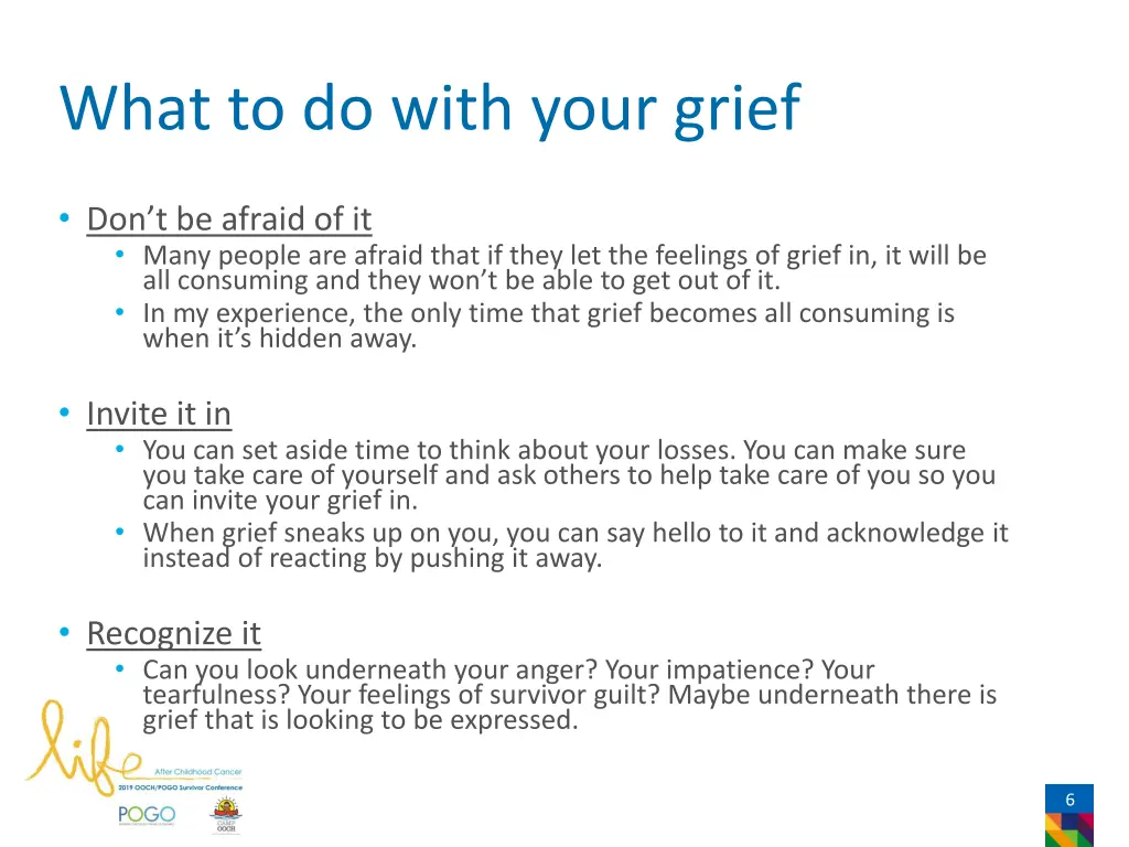 what to do with your grief