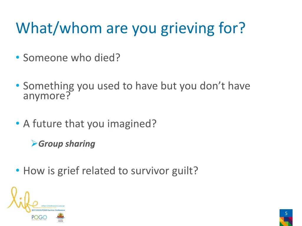 what whom are you grieving for