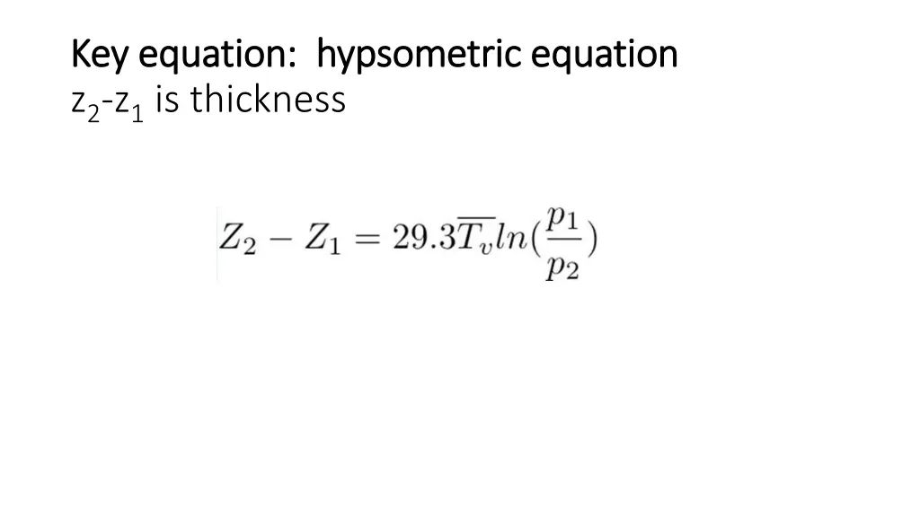 key equation hypsometric equation key equation