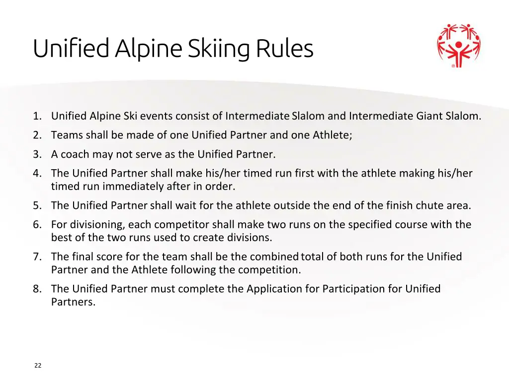 unified alpine skiing rules 1