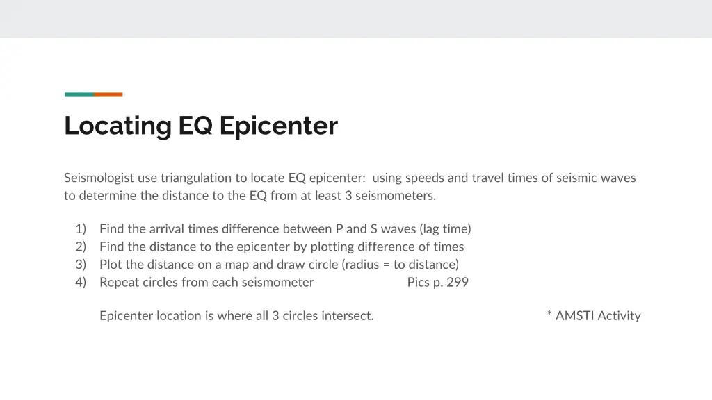 locating eq epicenter