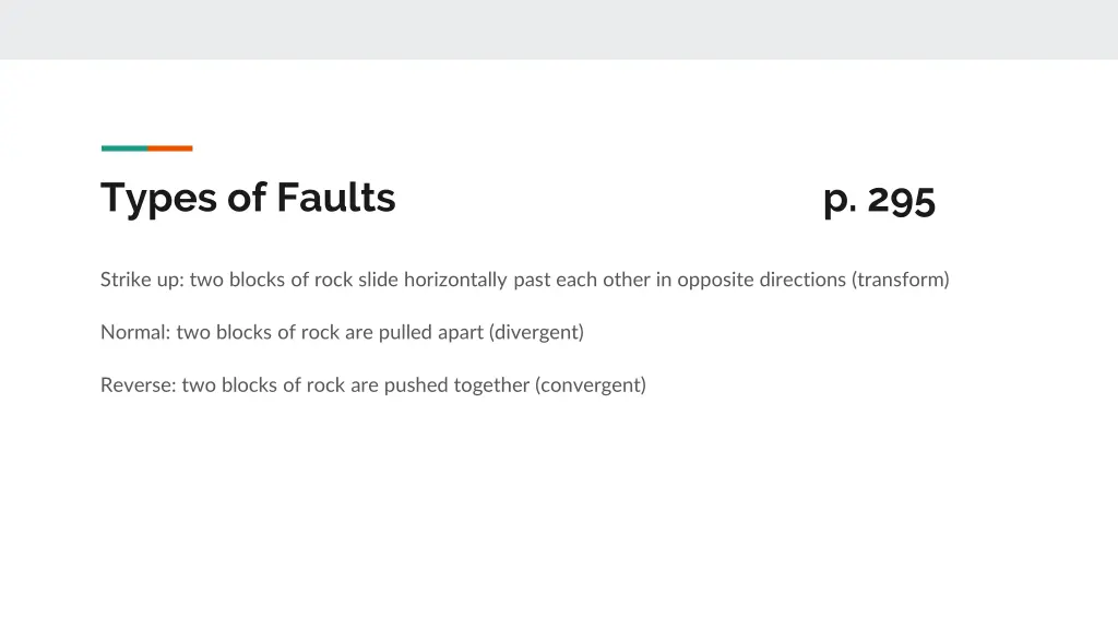 types of faults p 295