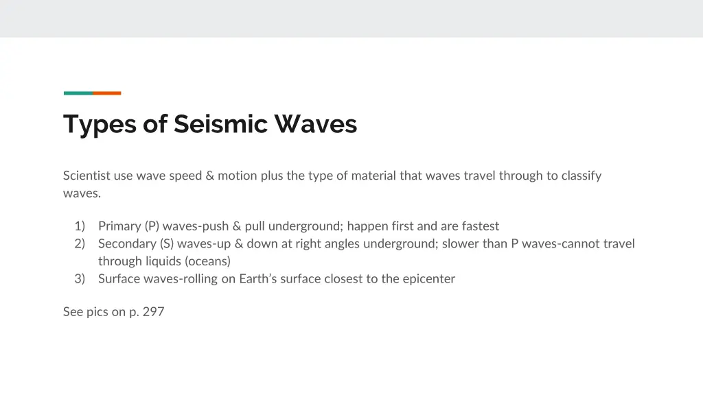 types of seismic waves