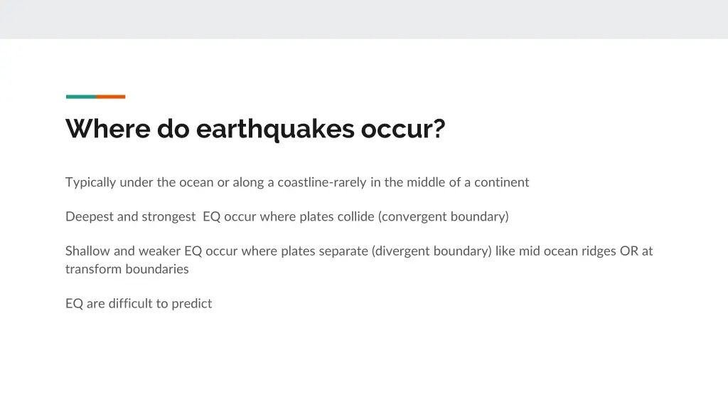 where do earthquakes occur