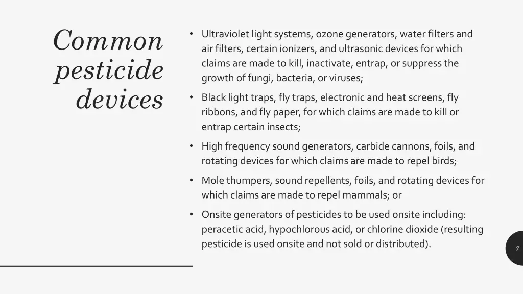 common pesticide devices