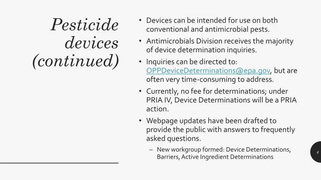 pesticide devices continued