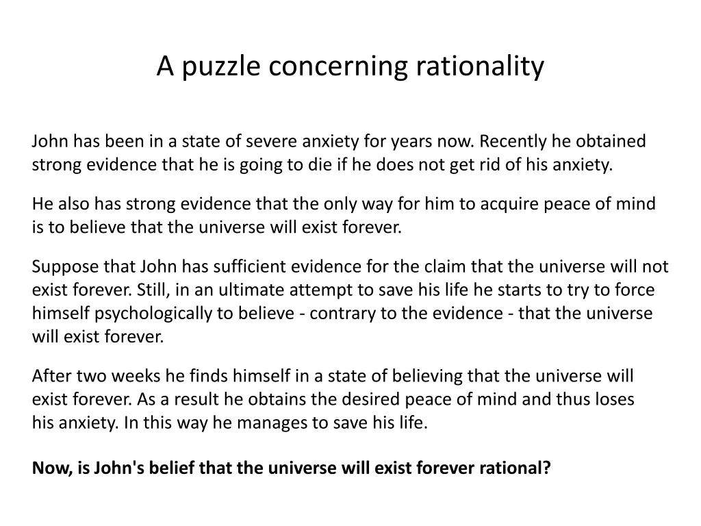 a puzzle concerning rationality