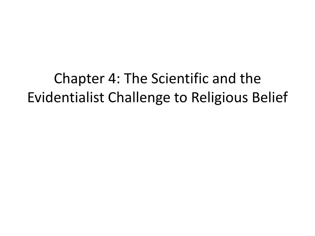 chapter 4 the scientific and the evidentialist