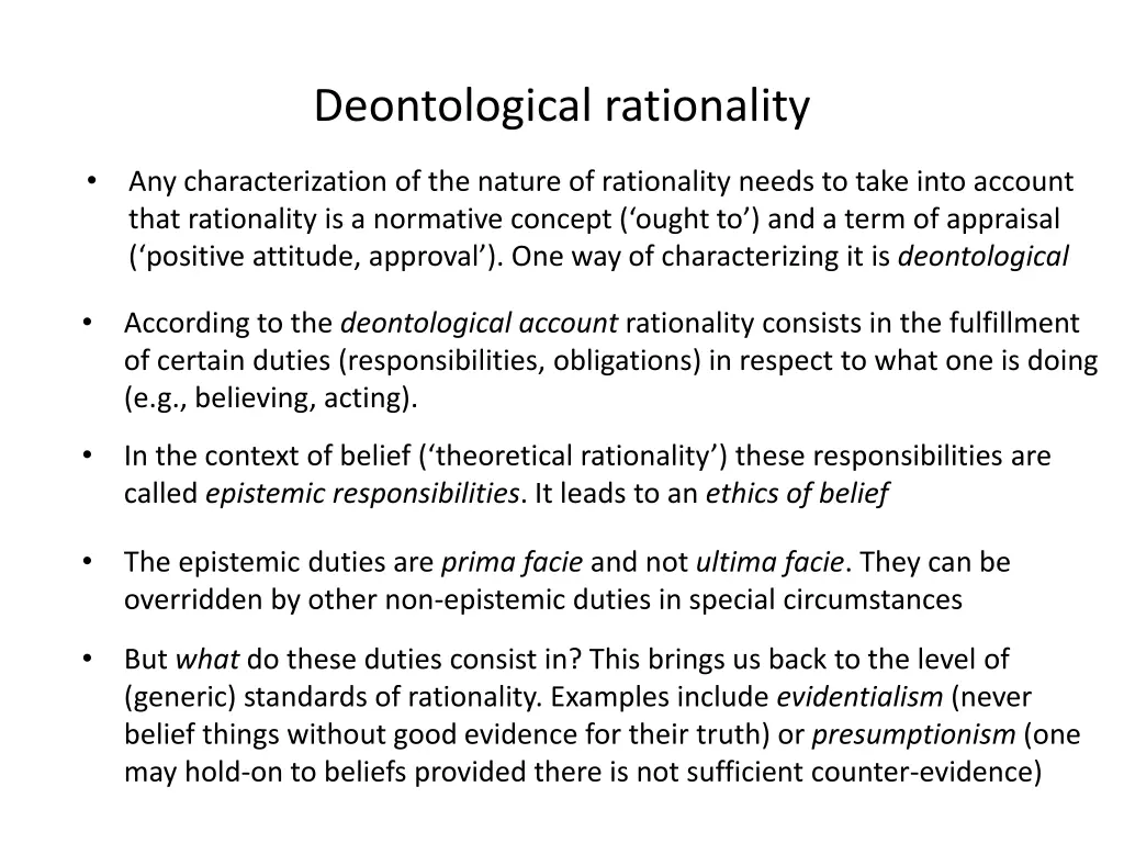 deontological rationality