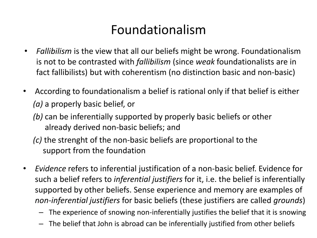 foundationalism 1