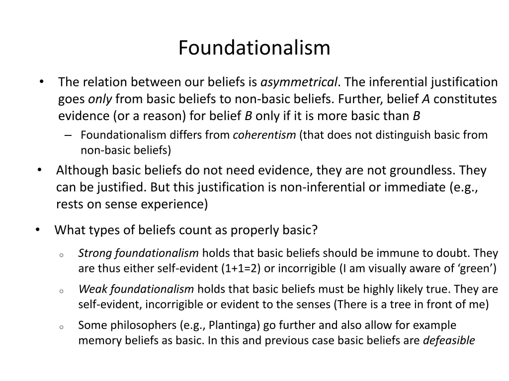 foundationalism