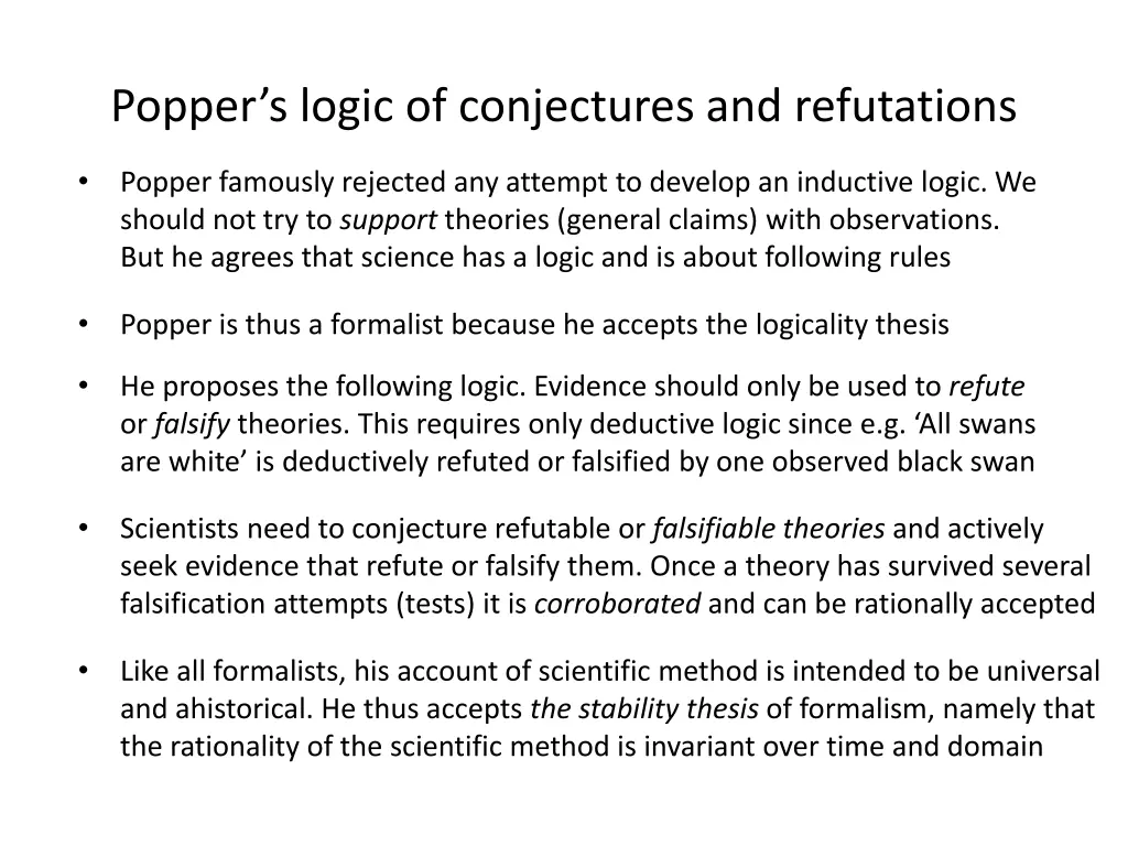 popper s logic of conjectures and refutations