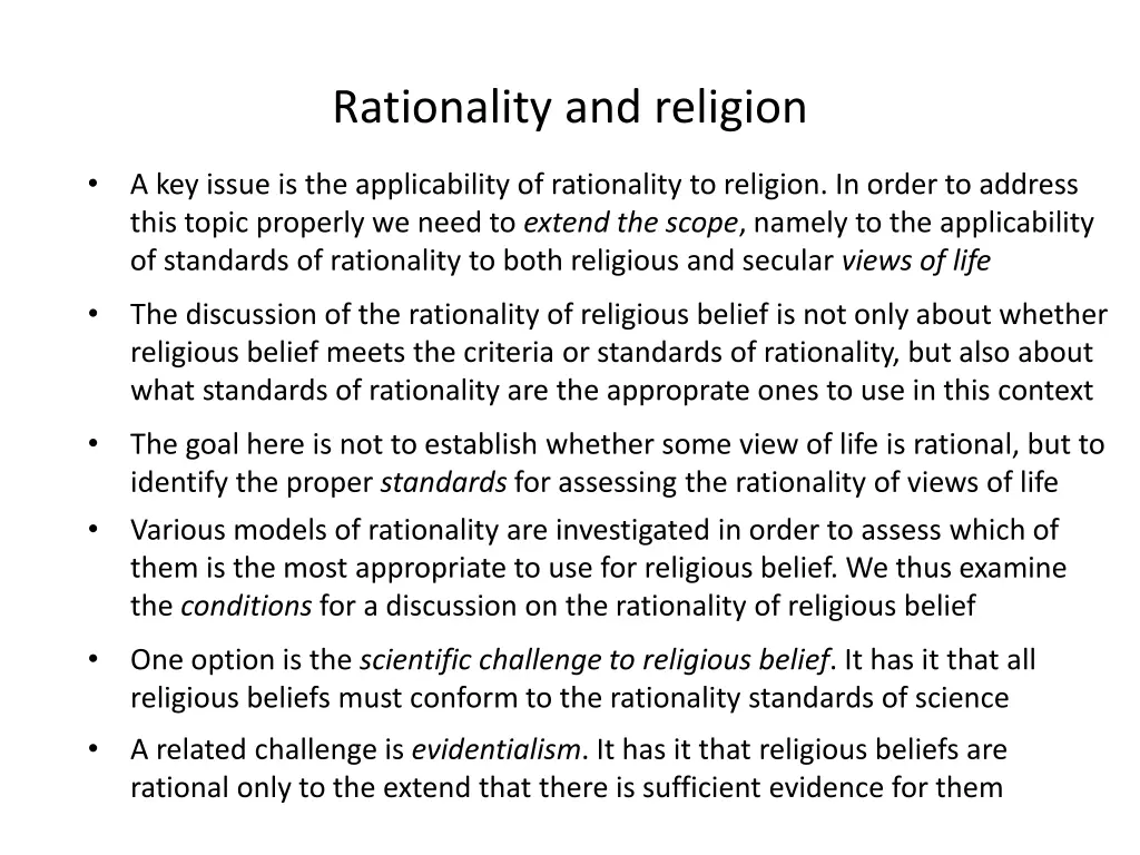 rationality and religion