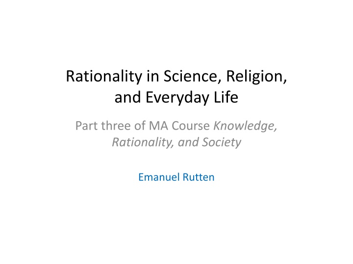 rationality in science religion and everyday life