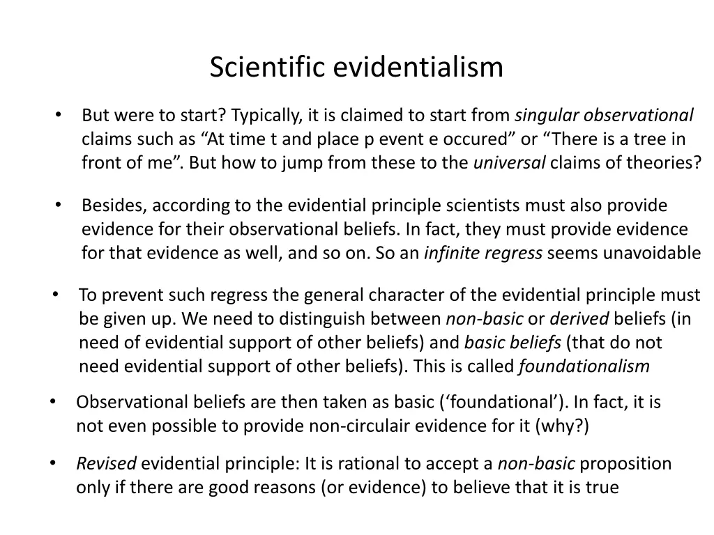 scientific evidentialism 1