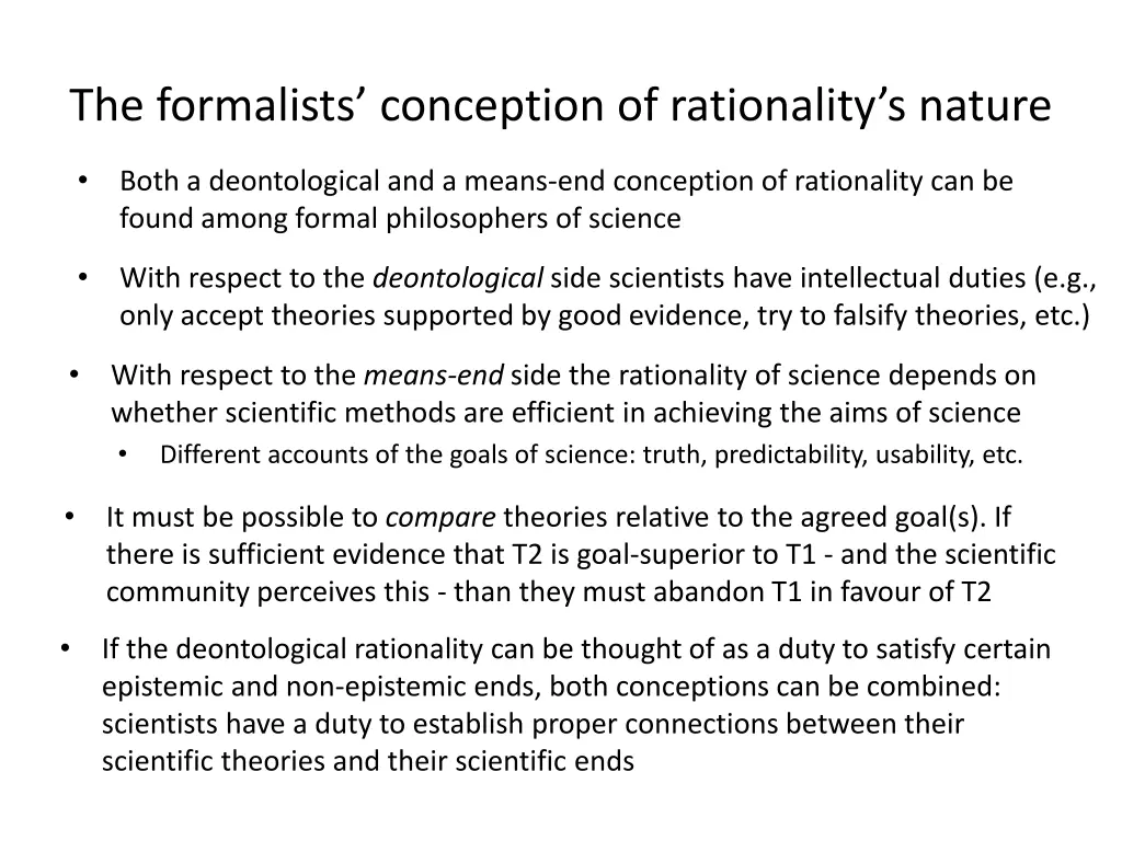 the formalists conception of rationality s nature