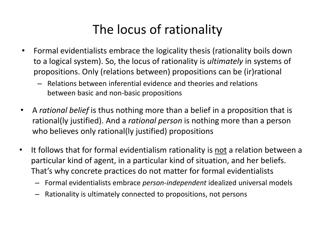 the locus of rationality